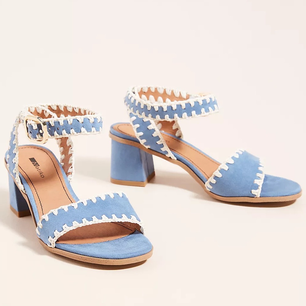 Anthropologie Matiko Melanie Leather Heel Sandals